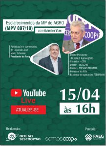 Leia mais sobre o artigo Sistema OCB/SESCOOP-GO realiza palestra virtual sobre MP do AGRO (MPV 897/19)