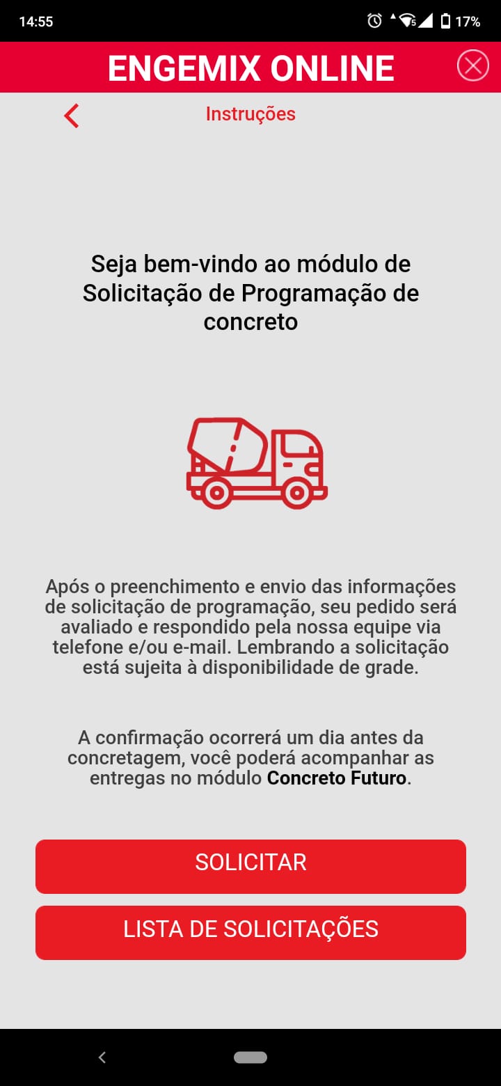 Leia mais sobre o artigo Engemix lança solicitação de agendamento para entrega de concreto