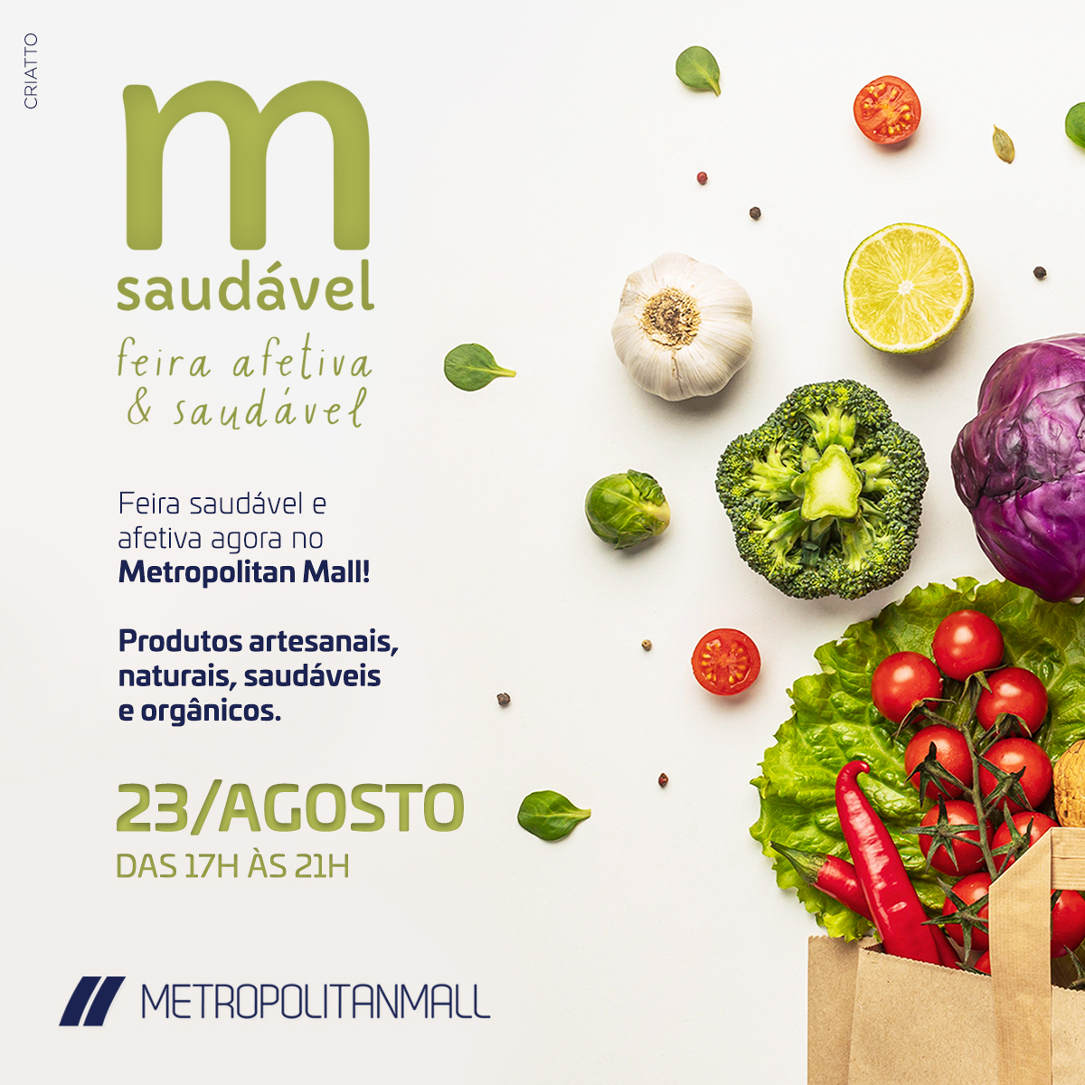 Leia mais sobre o artigo Mercadinho Saudável chega ao Metropolitan Mall com produtos artesanais, orgânicos e saudáveis