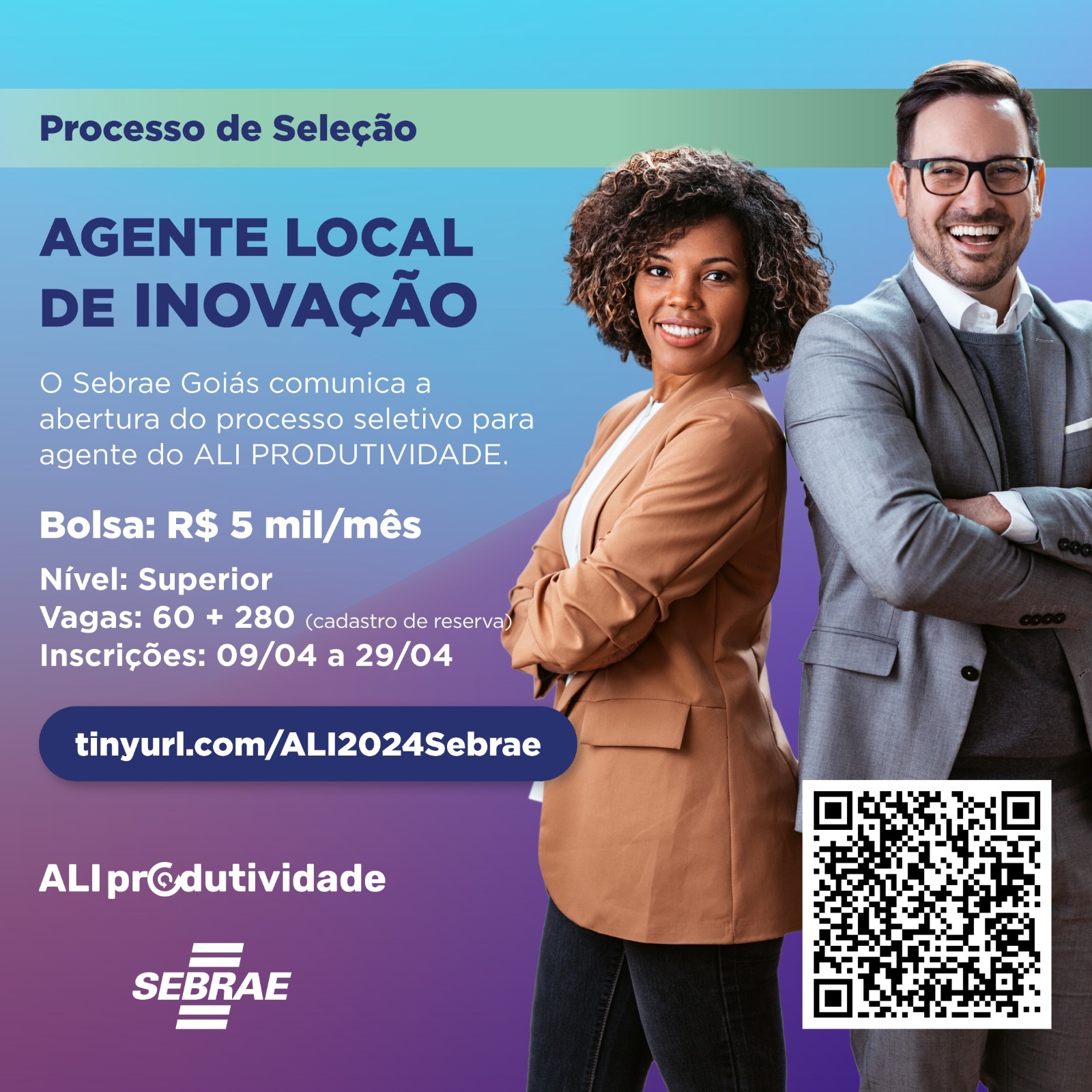 No momento você está vendo Sebrae Goiás oferta 60 vagas com bolsa de R$ 5 mil; inscrições vão até dia 29/04